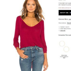 Catalina Thermal Free People Long Sleeve Red Shirt